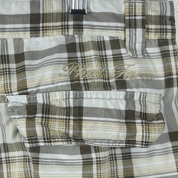 Phat‎ Farm Men's 36 Cargo Short Brown Yellow Plaid 100% Cotton Inseam 11" - Picture 7 of 11